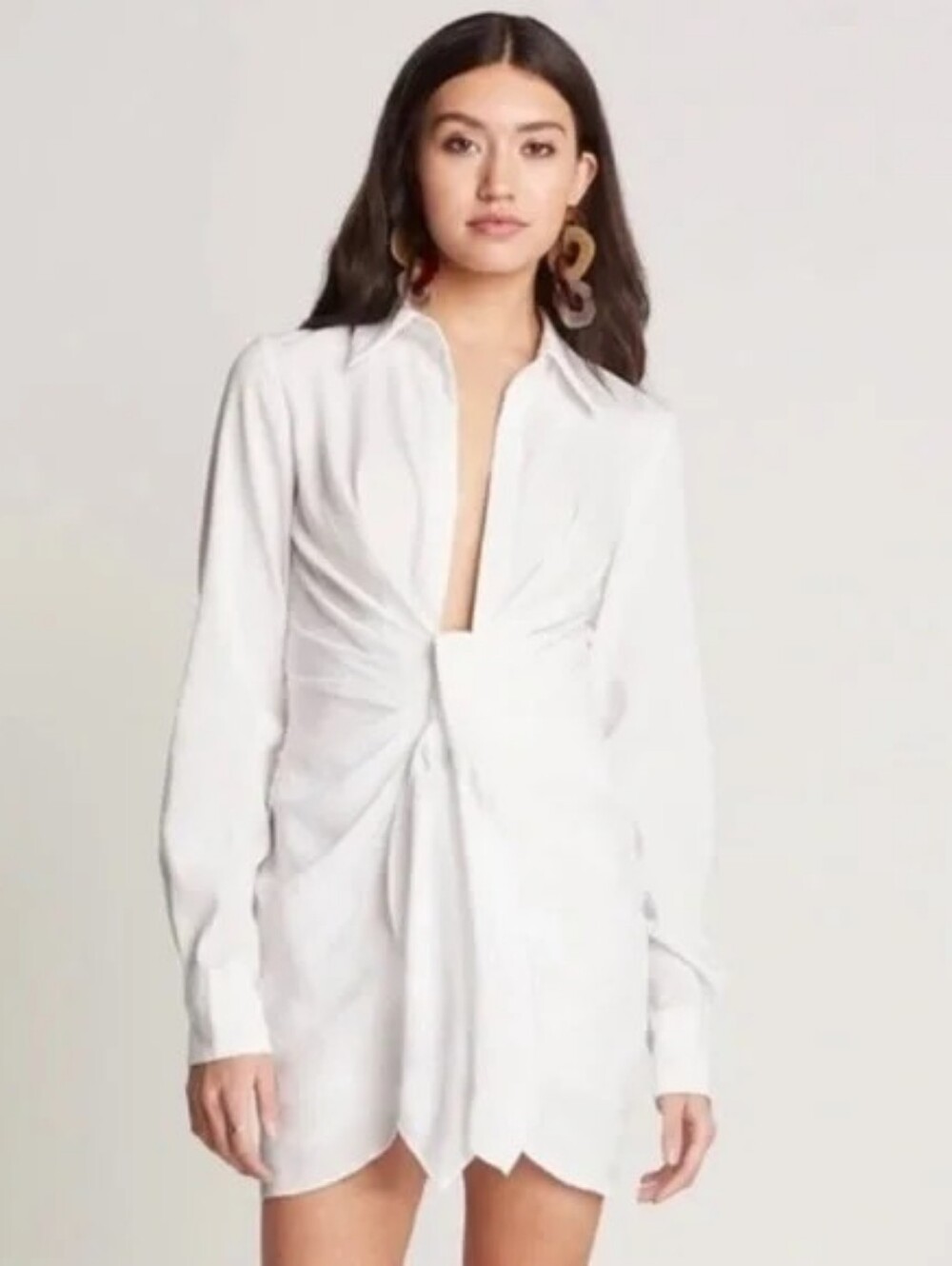 Choosy Crosby St  Ruched Front Button-Style Shirt Dress NWT